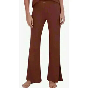 Steve Madden Womens Ribbed Flare-Leg Sleep Pants Tiramisu Size S/pokjb;‎